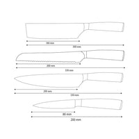 Shinrai Knives - Hammered RVS 4-delige Messenset - Koksmes + Broodmes + Nakiri + Schilmes