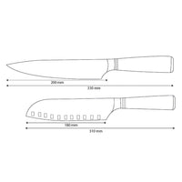 Shinrai Knives - Micarta Jewels 2-delige Damascus Messenset - Koksmes + Santoku