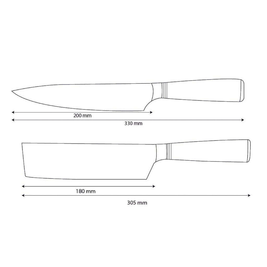 Shinrai Knives - Micarta Jewels 2-delige Damascus Messenset - Koksmes + Nakiri