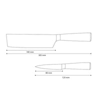 Shinrai Knives - Damascus Print 2-delige Messenset - Nakiri + Schilmes