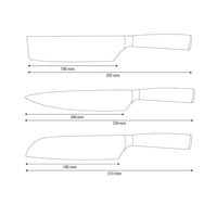 Shinrai Knives - Hammered RVS - 3-delige Messenset