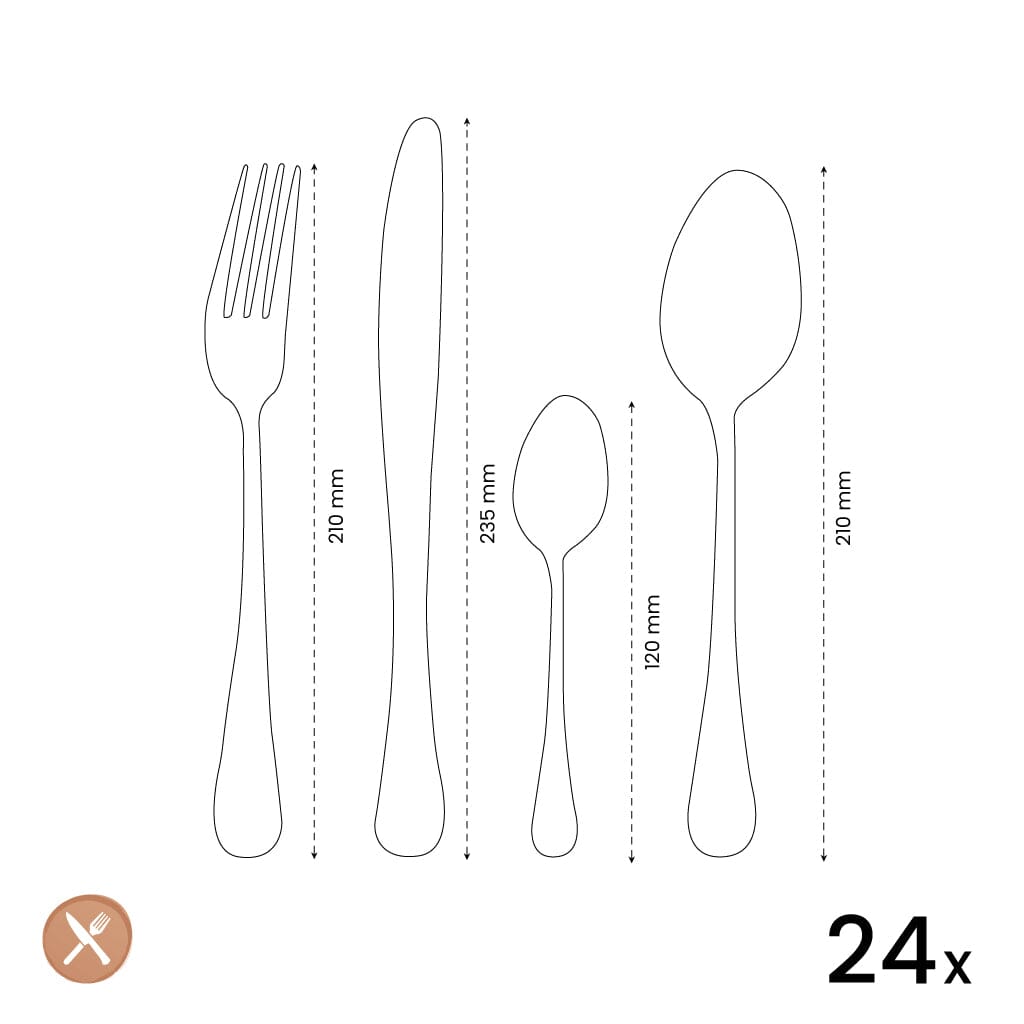 Amefa - Baguette 24-delige Bestekset - Zilver Bestekset Amefa