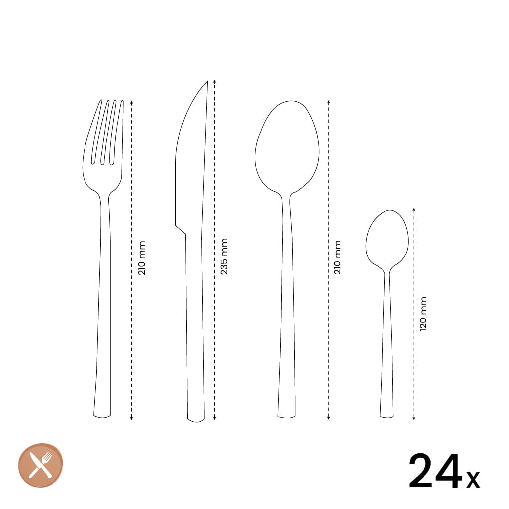 Amefa - Livia Trendy 24-delige Bestekset - Zilver Bestekset Amefa