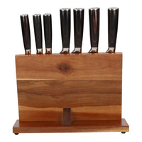 Damascus Print 7-delige Messenset + Magnetisch Messenblok Enkelzijdig Messenset met blok Shinrai Japan