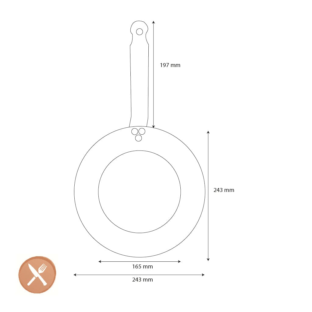 DeBuyer - Hapjespan Mineral B 24cm Hapjespan DeBuyer