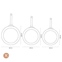 GreenPan - Natural 3-delige pannenset met keramische antiaanbaklaag 20/24/28 cm Pannenset GreenPan