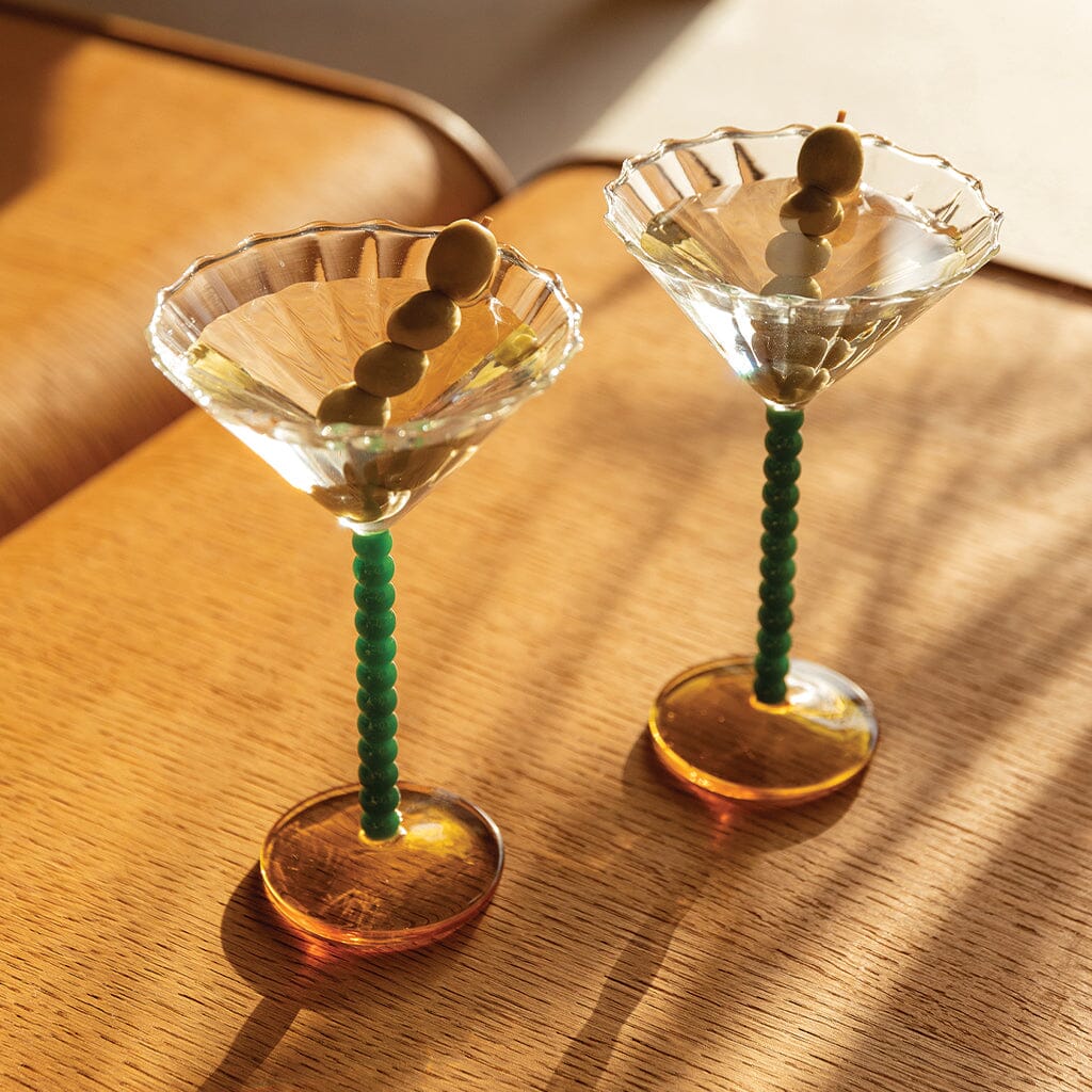 &Klevering - Coupe perle groen set van 2 Cocktail glazen &Klevering