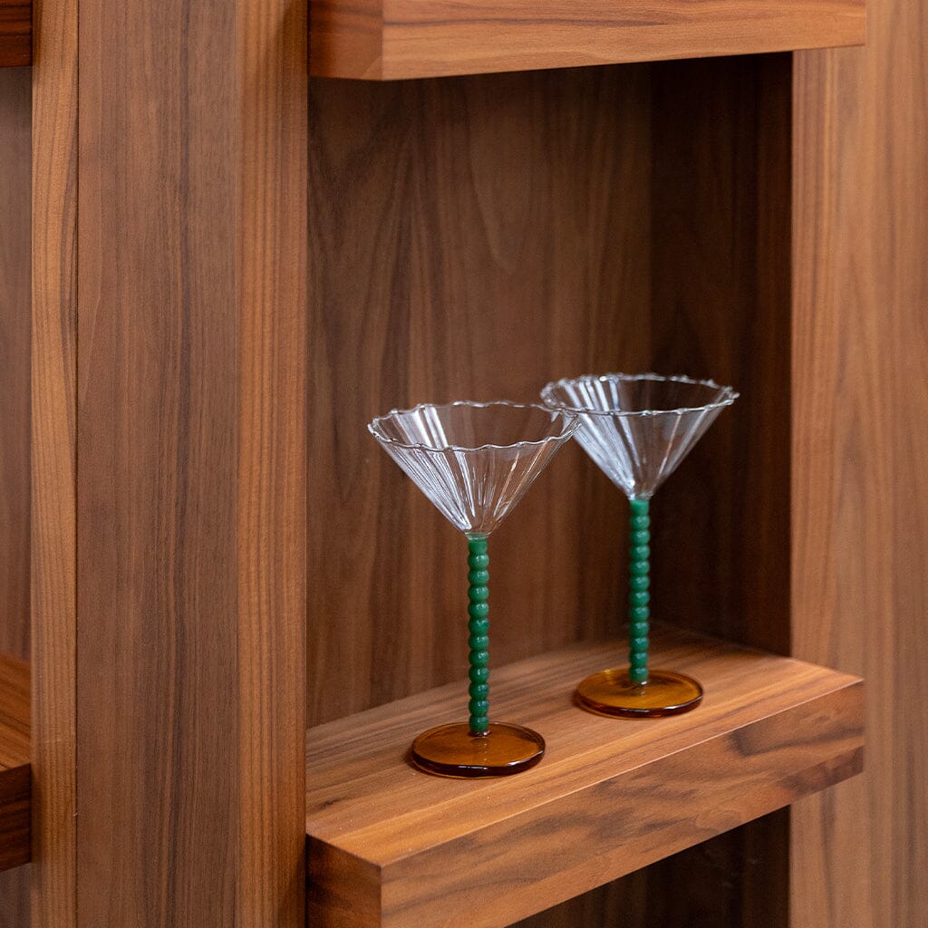 &Klevering - Coupe perle groen set van 2 Cocktail glazen &Klevering