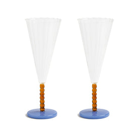 &Klevering - Flute perle amber set van 2 &Klevering - Flute perle amber set van 2 Champagne glazen &Klevering