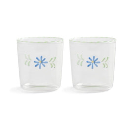 &Klevering - Verre flore bleu lot de 2 Bezig met laden...