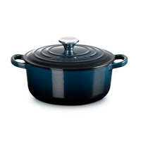 Le Creuset - Braadpan Rond in Geëmailleerd Gietijzer - Nuit - 24 cm Braadpan Le Creuset