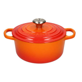 LeCreuset - Rôti- / Faitout Signature rond Orange-rouge 18cm 1,8l Bezig met laden...