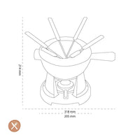 Le Creuset - Fondueset, ook voor kaas Kersenrood 20cm 2l Le Creuset