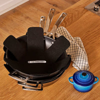 Le Creuset - Pannenbeschermers set van 3 Zwart Pannenbeschermer Le Creuset