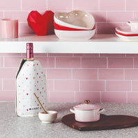 Plat de service Le Creuset en forme de cœur rose coquillage 20 cm