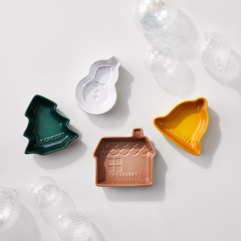 Le creuset - Schaaltjes Kerst Set van 4 in Aardewerk Schalen Le Creuset