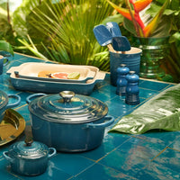 Le Creuset - Lot de 2 petits moulins à poivre et à sel bleu sarcelle foncé 11 cm