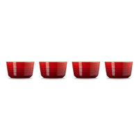 Le Creuset - Set van 4 Mini-Ramekins Kersenrood 7,8cm 0,1l Schalen Le Creuset