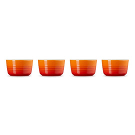 Le Creuset - Coffret de 4 mini ramequins orange-rouge 7,8 cm 0,1 l Bezig met laden...