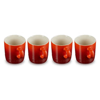 Le Creuset - Set van 4 Mokken Kersenrood 0,35l Mok Le Creuset