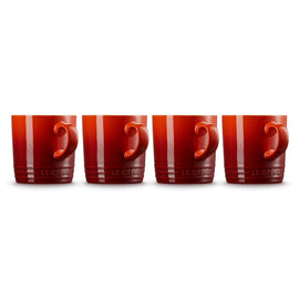 Le Creuset - Coffret de 4 mugs Rouge cerise 0,35 l Bezig met laden...