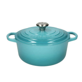 LeCreuset - Rôti- / Faitout Signature rond Bleu Caraïbes 20cm 2,4l Bezig met laden...