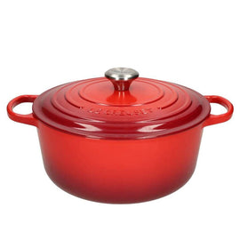 LeCreuset - Rôti- / Faitout Signature rond Rouge cerise 24cm 4,2l Bezig met laden...