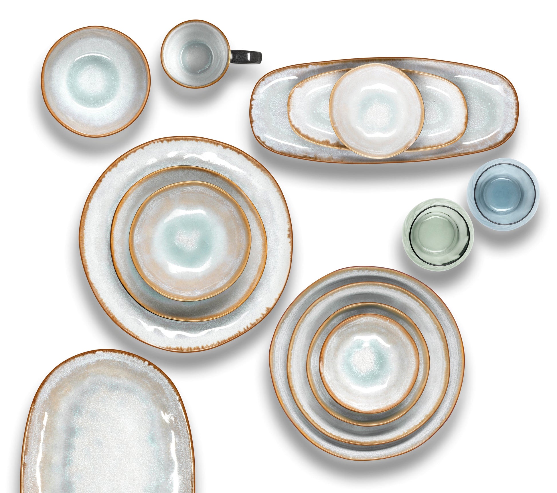 Medard de Noblat - Shadow Aqua Dessertbord 20.5 cm (set van 6) Dessertborden Medard de Noblat