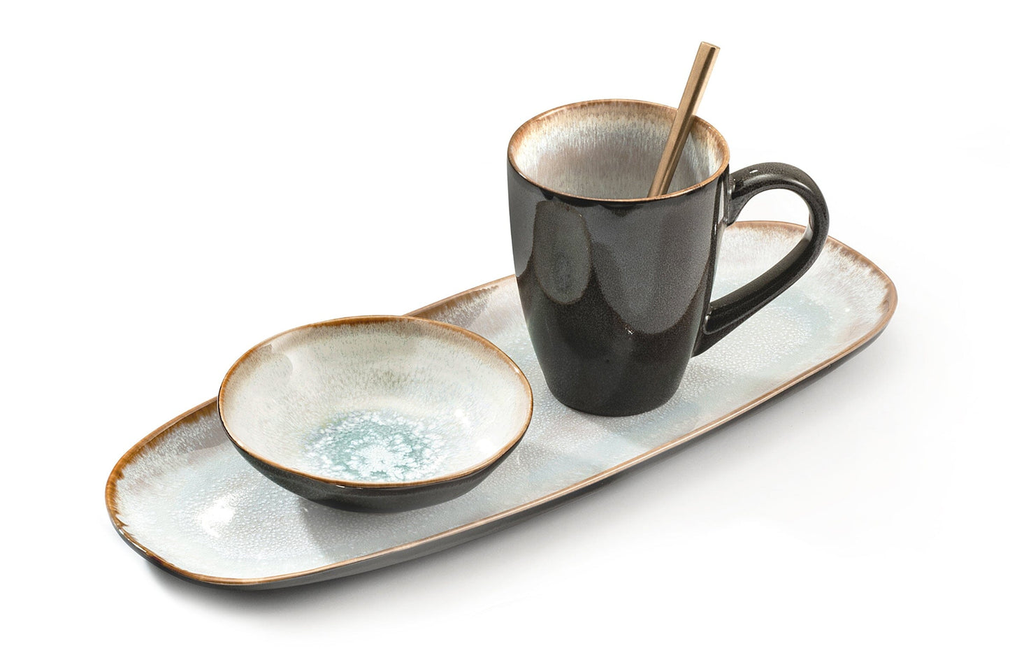 Medard de Noblat - Shadow Aqua Dessertbord 20.5 cm (set van 6) Dessertborden Medard de Noblat