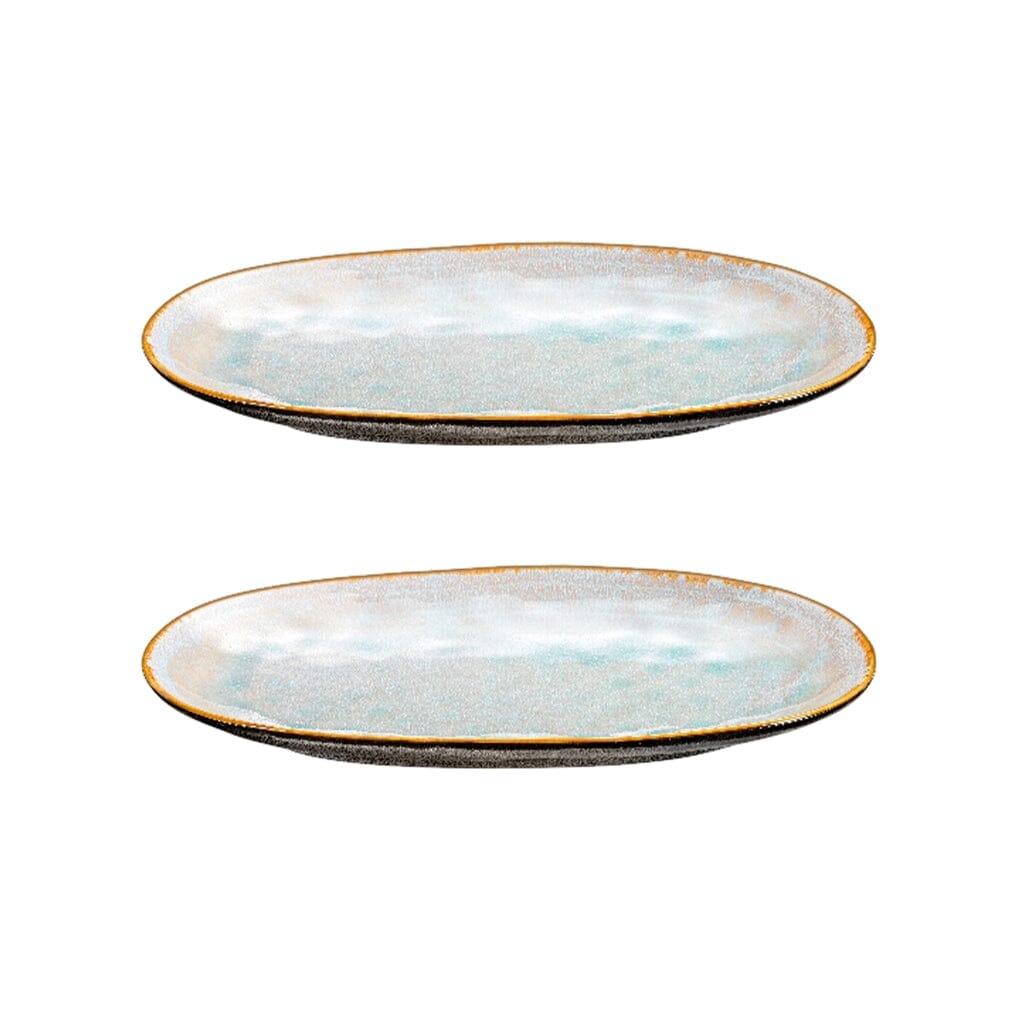Medard de Noblat - Shadow Aqua Extra Grote Serveerschaal 36 x 22 cm (set van 2) Serveerschaal Medard de Noblat