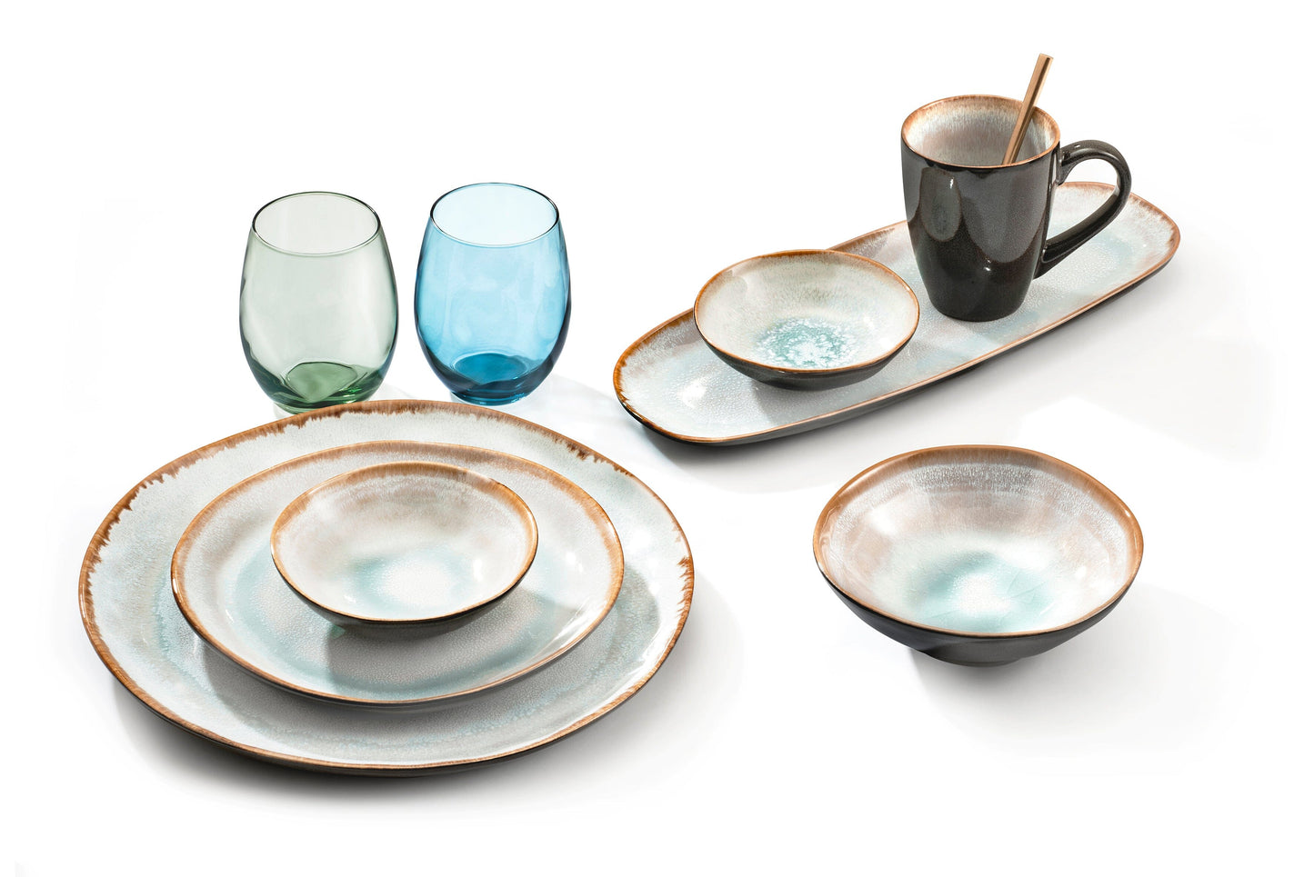 Medard de Noblat - Shadow Aqua Ontbijkom 13.5 cm (set van 6) Kommen Medard de Noblat