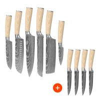 Shinrai Knives - Akari Damascus Print 10-delige set - Master collection XL set
