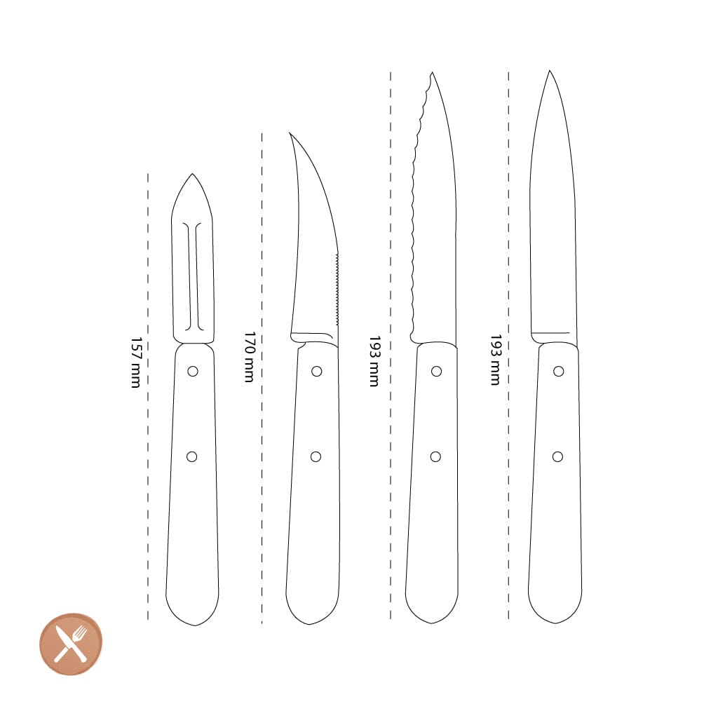 Opinel - Keukenset 4-delig, Opinel, Les Essentiels Olive Opinel