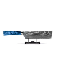 Shinrai Knives - Damascus Print Epoxy Sapphire Nakiri mes 18 cm Shinrai Knives - Damascus Print Epoxy Sapphire Nakiri mes 18 cm Nakirimes Shinrai Knives
