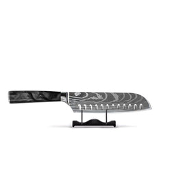 Shinrai Knives - Damascus Print Onyx Epoxy Santoku mes 18cm Shinrai Knives - Damascus Print Onyx Epoxy Santoku mes 18cm Santokumes Shinrai Knives