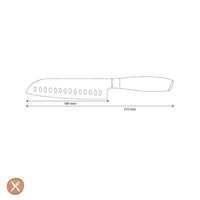 Shinrai Knives - Damast Pakka Wood Santoku 18 cm Santokumes Shinrai Knives