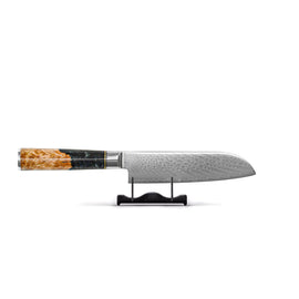 Shinrai Knives - Epoxy Onyx Damascus Santoku mes 18 cm Shinrai Knives - Epoxy Onyx 2-delige Damascus Messenset - Koksmes + Santoku mes Messenset Shinrai Knives