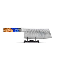 Couteaux Shinrai - Coffret Méga Époxy Saphir - Ensemble complet de couteaux avec bloc, planche à découper et pierre à aiguiser