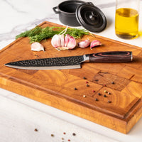 Shinrai Knives - Hammered RVS 4-delige Messenset - Koksmes + Broodmes + Nakiri + Schilmes Messenset Shinrai Knives