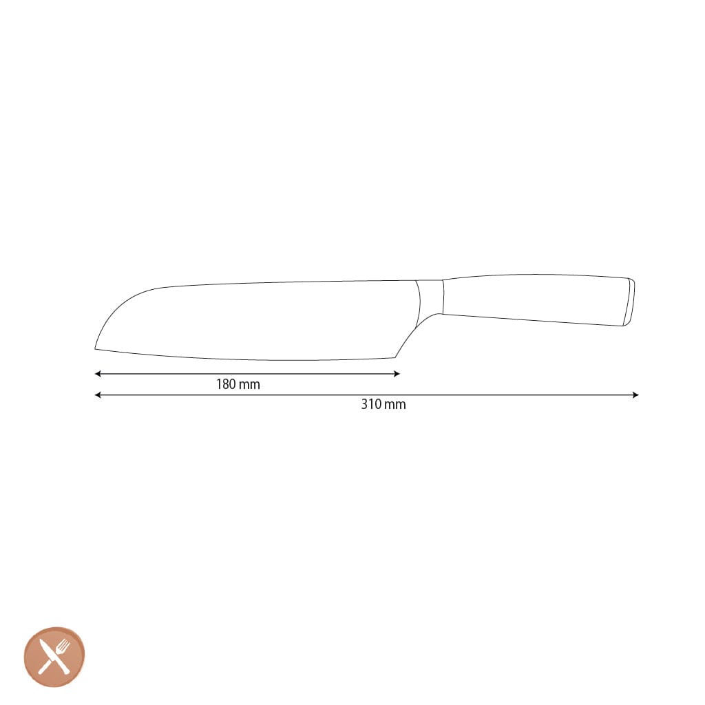 Shinrai Knives - Hammered RVS Santoku mes 18 cm Santokumes Shinrai Knives