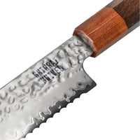 Shinrai Knives - Kigami Exclusive Damascus 5 pièces - Couteau de chef + Couteau à pain + Nakiri + Santoku + Couteau d'office Set de couteaux Shinrai Knives