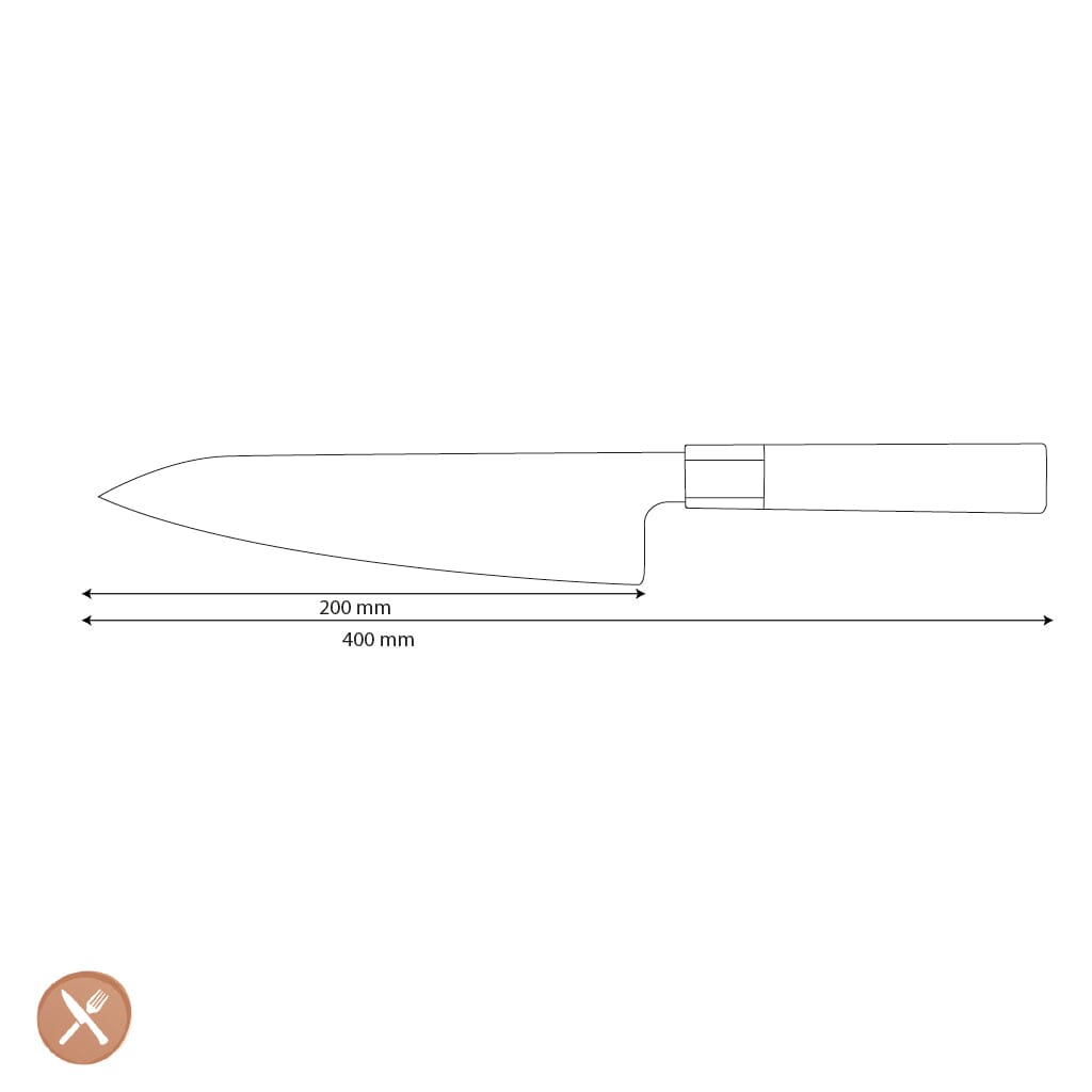 Shinrai Knives - Kurayami Damascus Koksmes 20 cm Koksmes Shinrai Knives