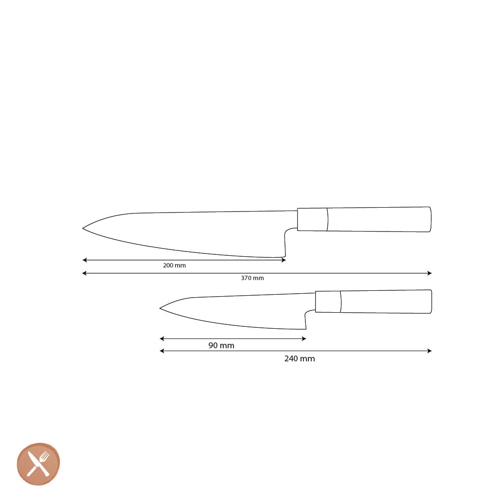 Shinrai Knives - Takumi Kaza 2-delige Damascus Messenset - Koksmes + Schilmes Messenset Shinrai Knives