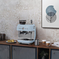 Smeg - Espressomachine | Wit | Jaren 50 | Handmatige espressomachine met geïntegreerde bonenmaler Handmatige Espressomachine Smeg