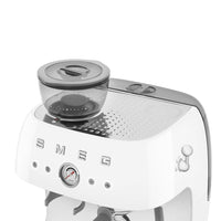 Smeg - Espressomachine | Wit | Jaren 50 | Handmatige espressomachine met geïntegreerde bonenmaler Handmatige Espressomachine Smeg