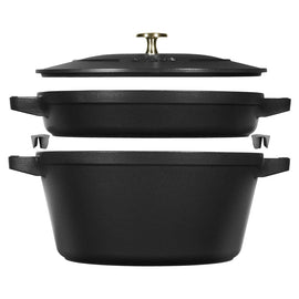 Staub - Stackable 2-delige Pannenset 24 cm - Zwart Staub - Stack 2-delige set 24 cm - zwart Staub