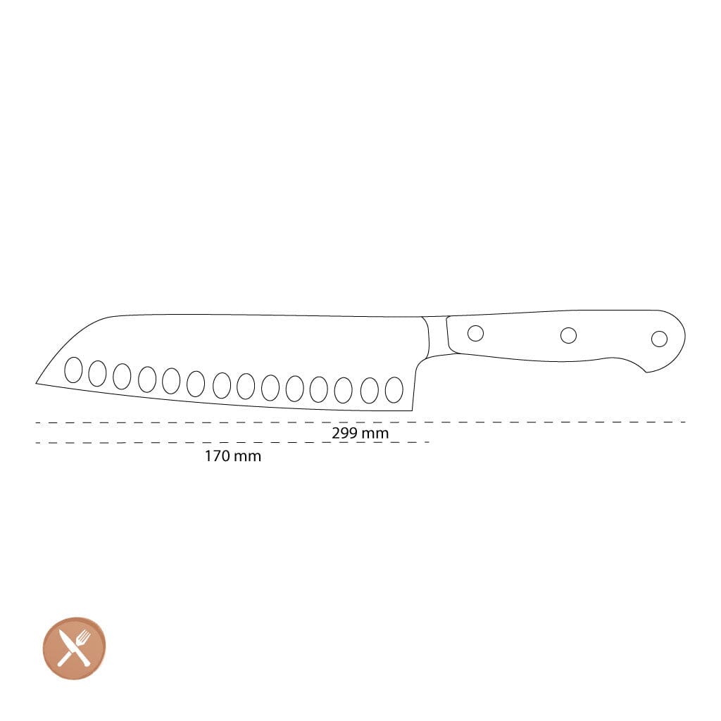 Wusthof - Classic Santoku Met Kuiltjes 17 cm Santokumes Wusthof