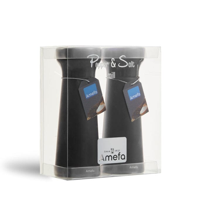 Amefa - Modern shade 2 piece Pepper&Salt mills set black 15cm - in gift box Amefa