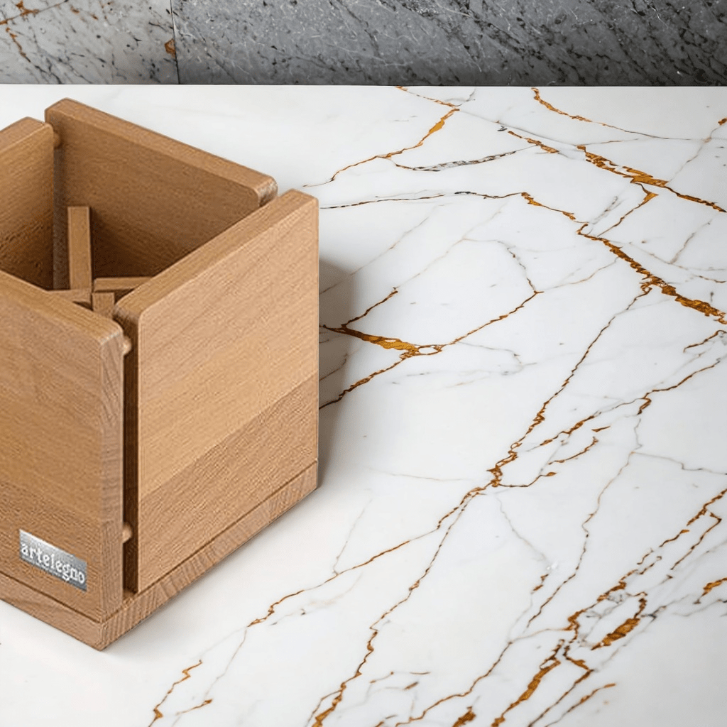 Italiaanse kookgerei houder - Beukenhout Artelegno