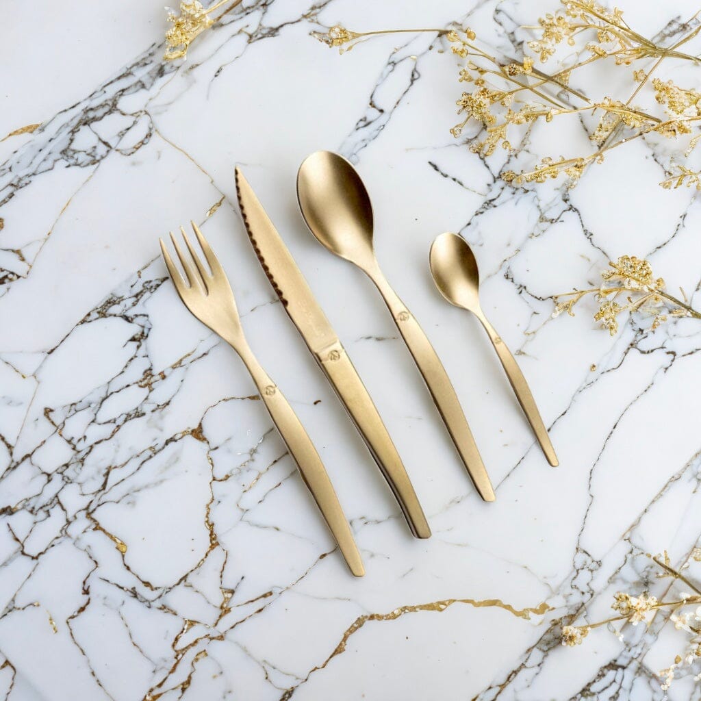 Lou Laguiole - Jet 16-delige Bestekset - Stonewash Champagne Bestekset Lou Laguiole